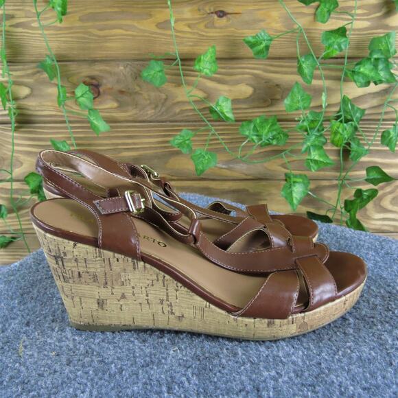 Franco Sarto Women's Milby Gladiator Brown Synthetic Sz 9 Medium Used 2025 - Picture 3 of 6